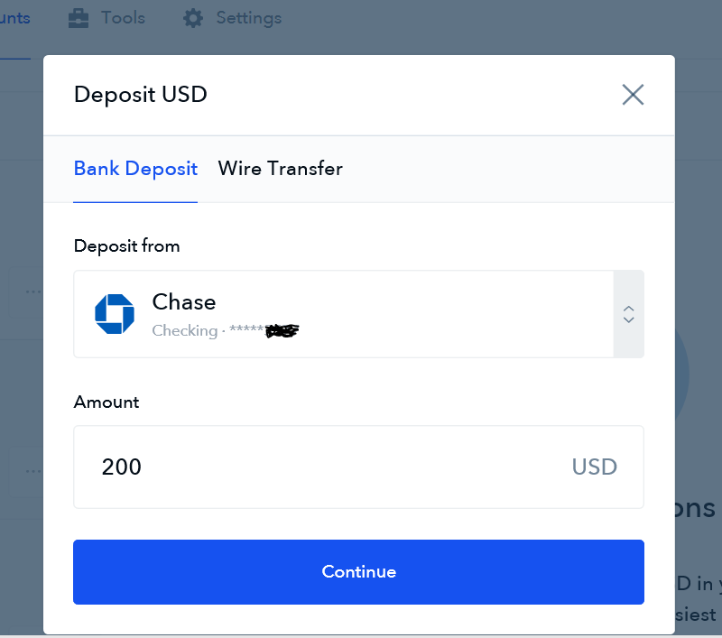 coinbase wire transfer bank of america